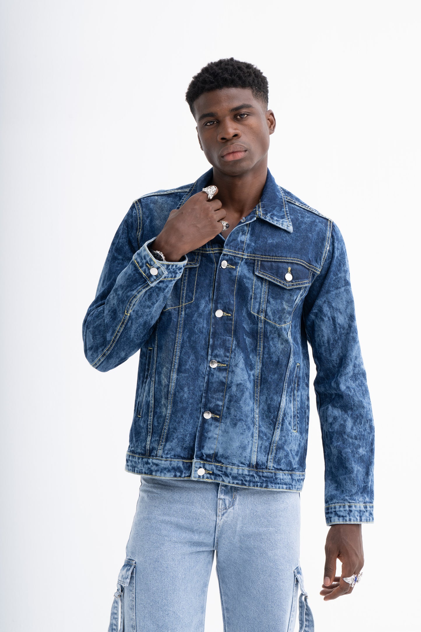 Men's Tie & Dye Denim Jacket