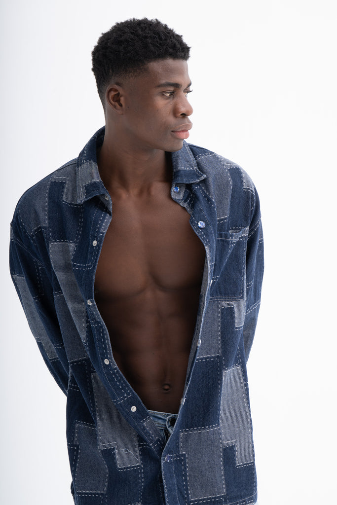 Men's Patchwork Denim Jacket