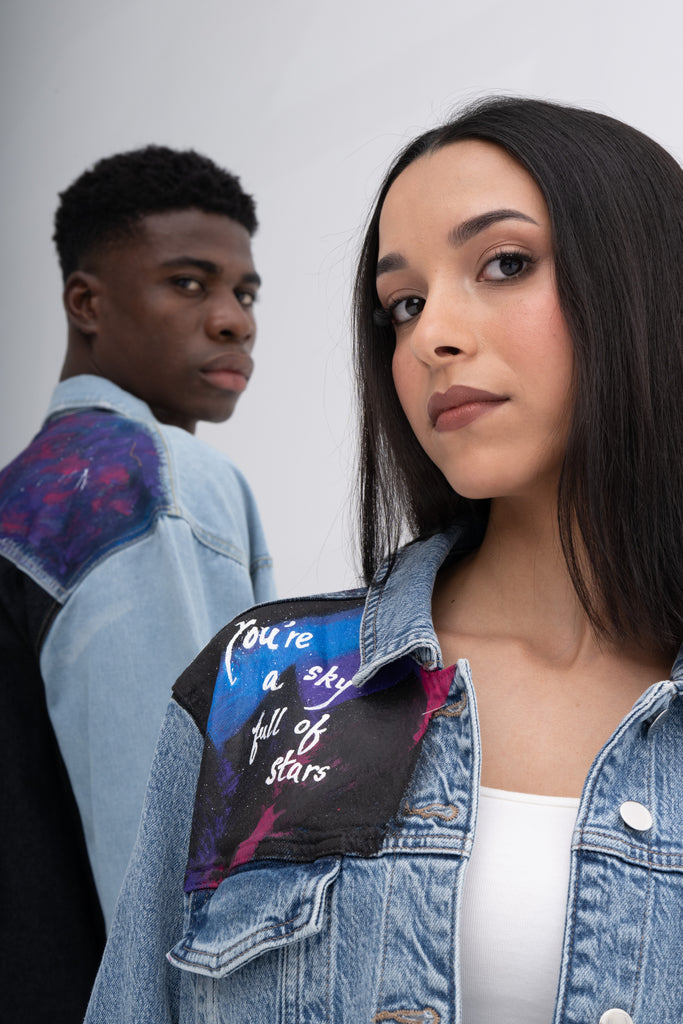 Women’s Galaxy Hand-Painted Denim Jacket