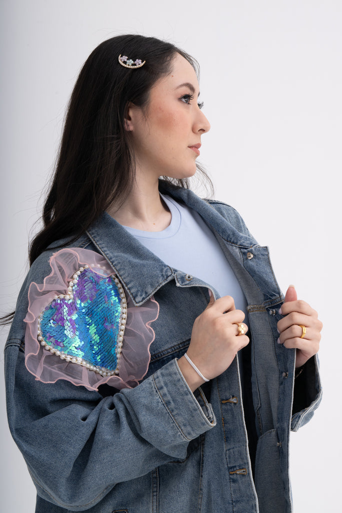 Half-and-Half Concept Denim Jacket