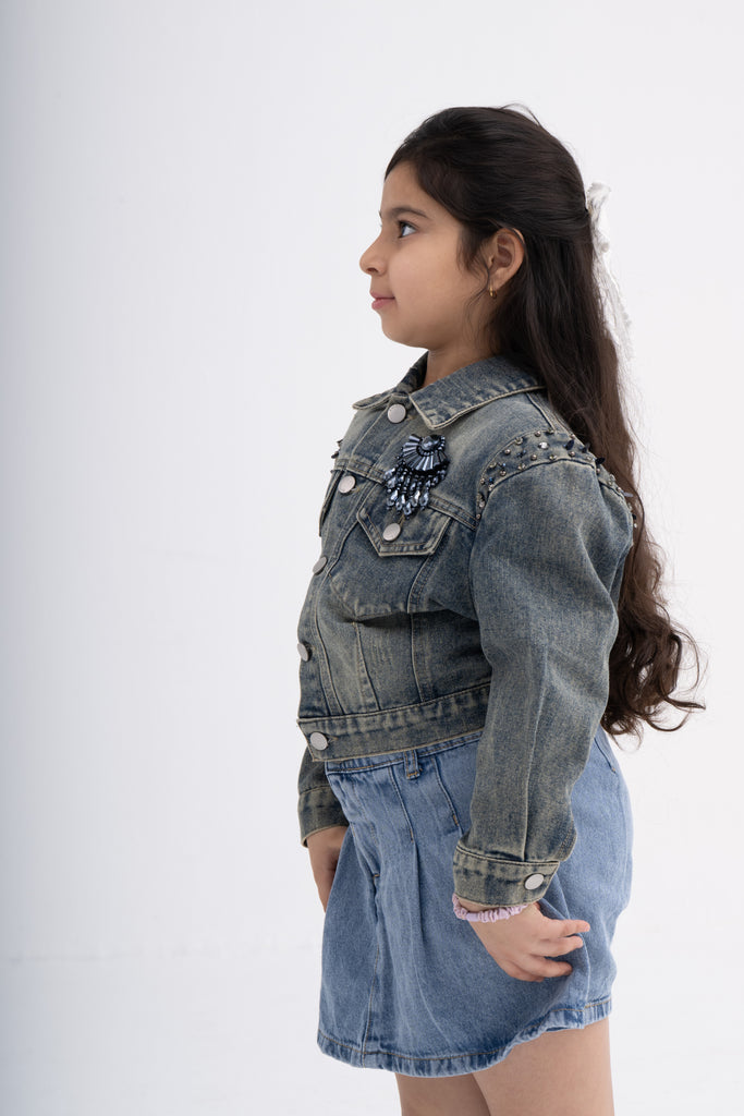 Black Rhinestone Jacket for Girls