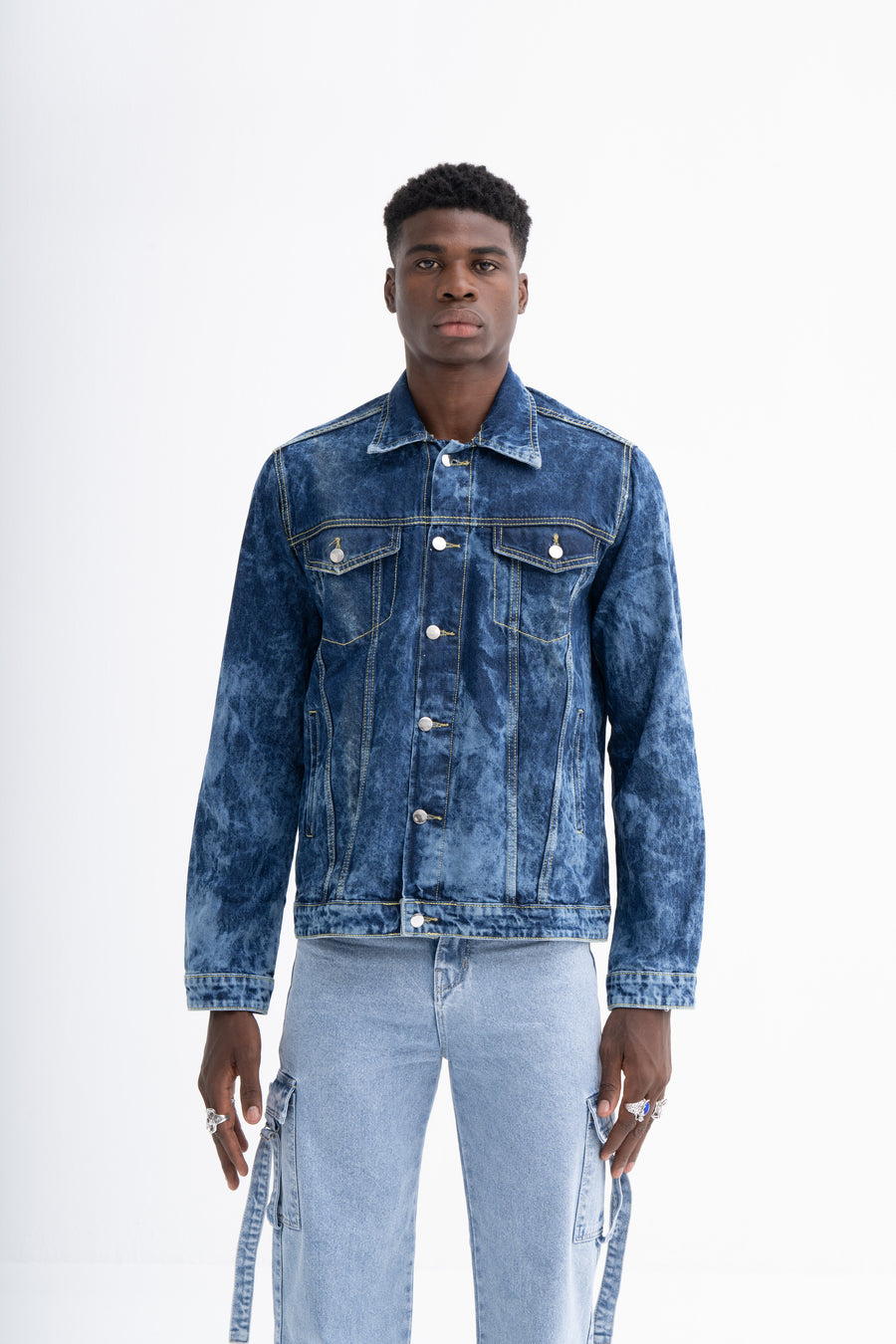 Men's Tie & Dye Denim Jacket