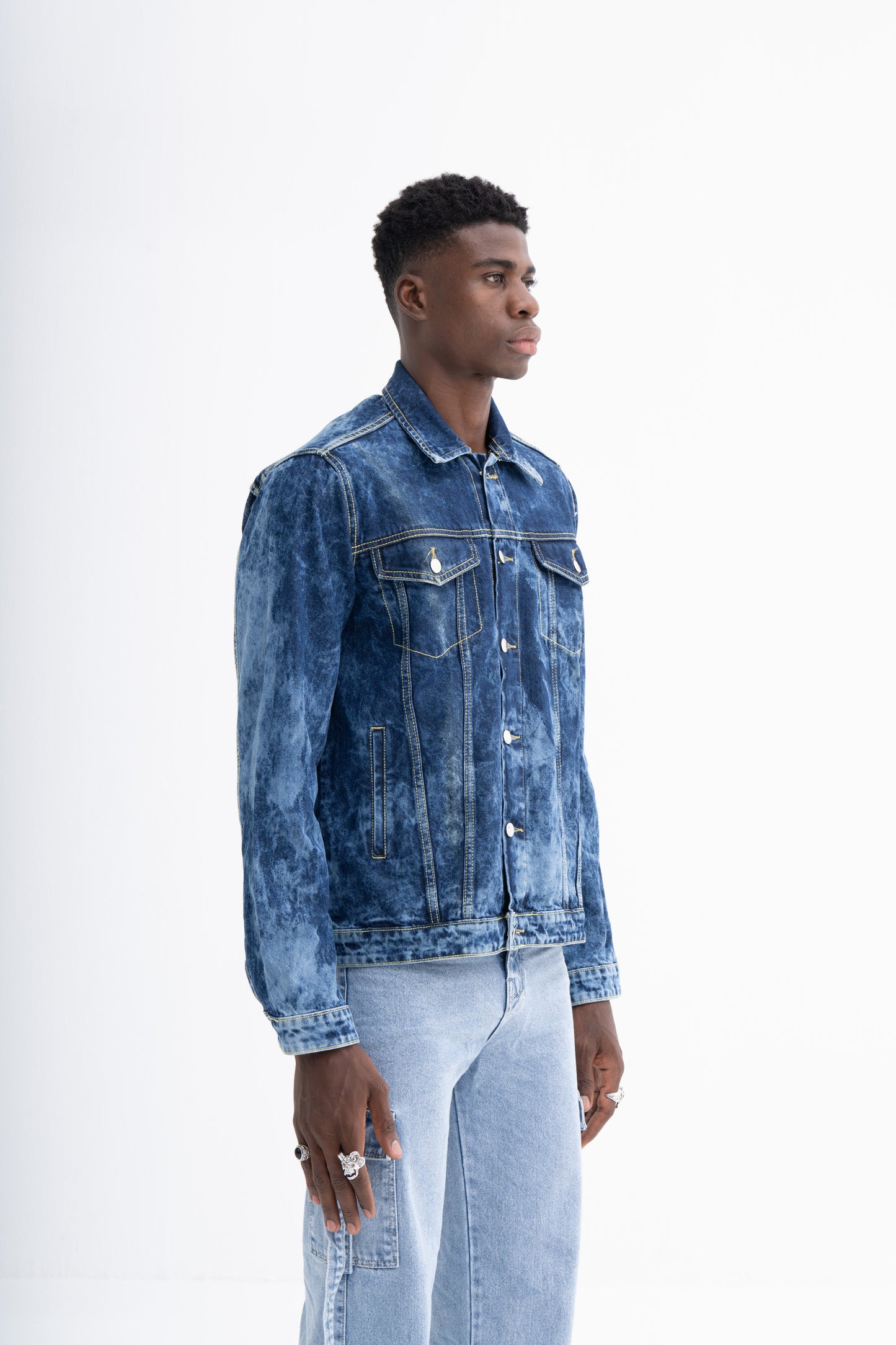 Men's Tie & Dye Denim Jacket