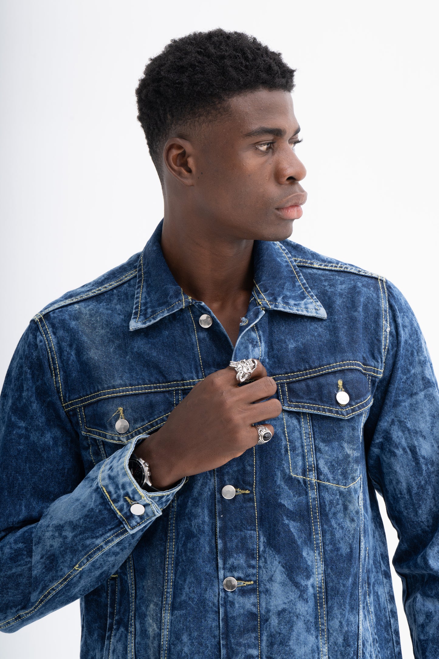 Men's Tie & Dye Denim Jacket