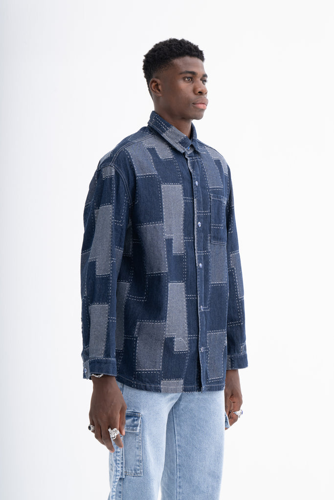 Men's Patchwork Denim Jacket