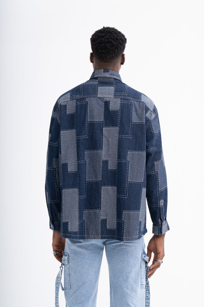 Men's Patchwork Denim Jacket