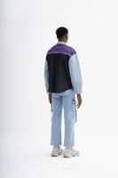 Hand-Painted Contrast Men's Denim Shirt