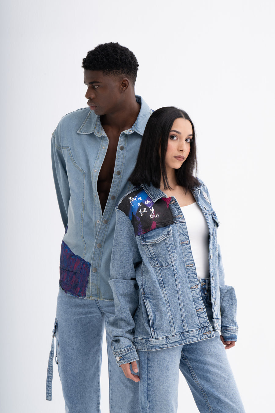 Women’s Galaxy Hand-Painted Denim Jacket