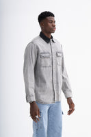 Men's Denim Shirt with Contrasting Collar