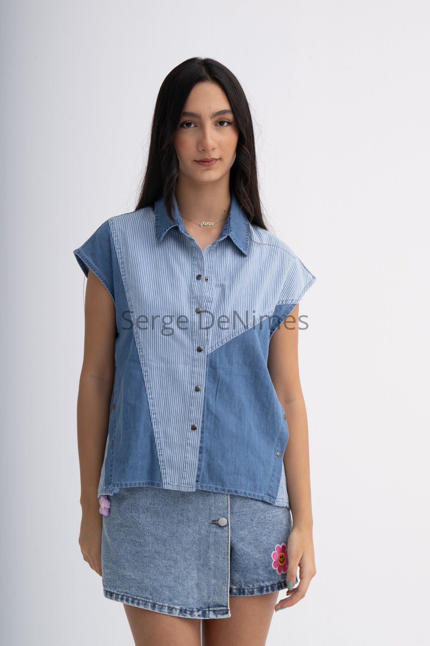Denim Cotton Vest Top