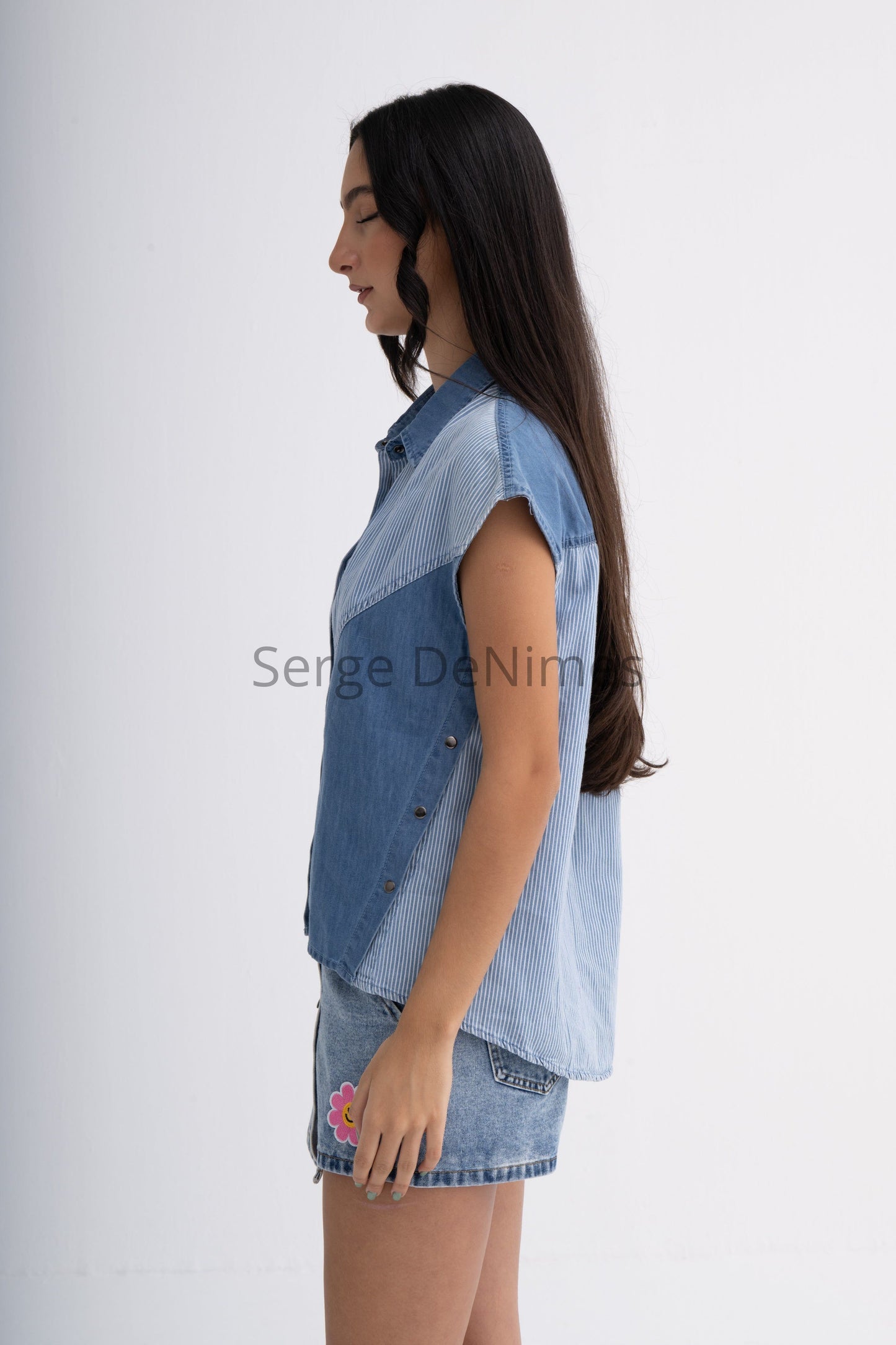 Denim Cotton Vest Top