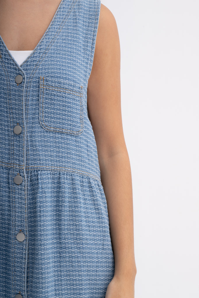 Cotton Denim Loose-Fit Dress