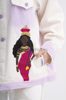 White and Lilac Dual Hand-painted Jacket