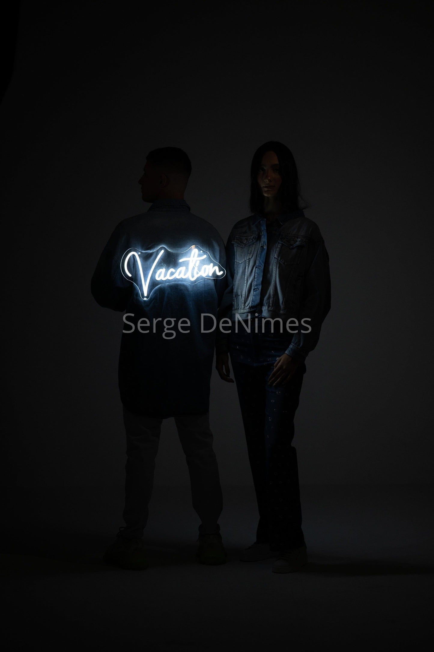 LED "Vacation" Denim Jacket – Unisex Statement Piece