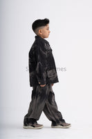 Black Tie-Dye Effect Kids Coord Denim Set