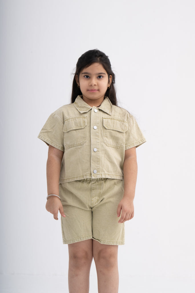 Girls’ Lightweight Cotton Denim Coord Set