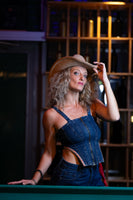 Denim Crop Top Bustier