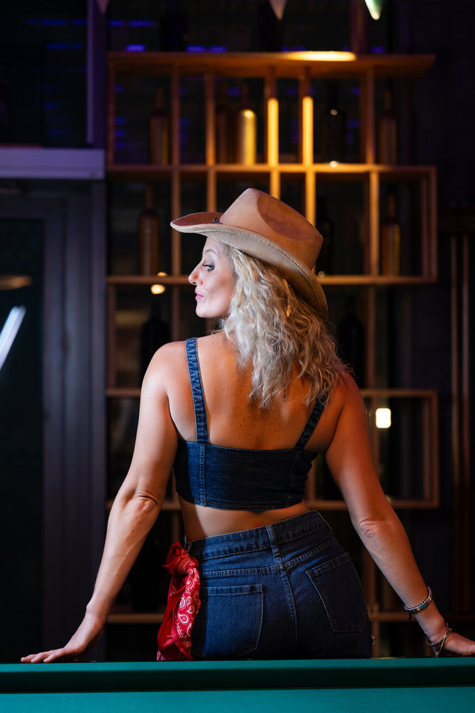 Denim Crop Top Bustier