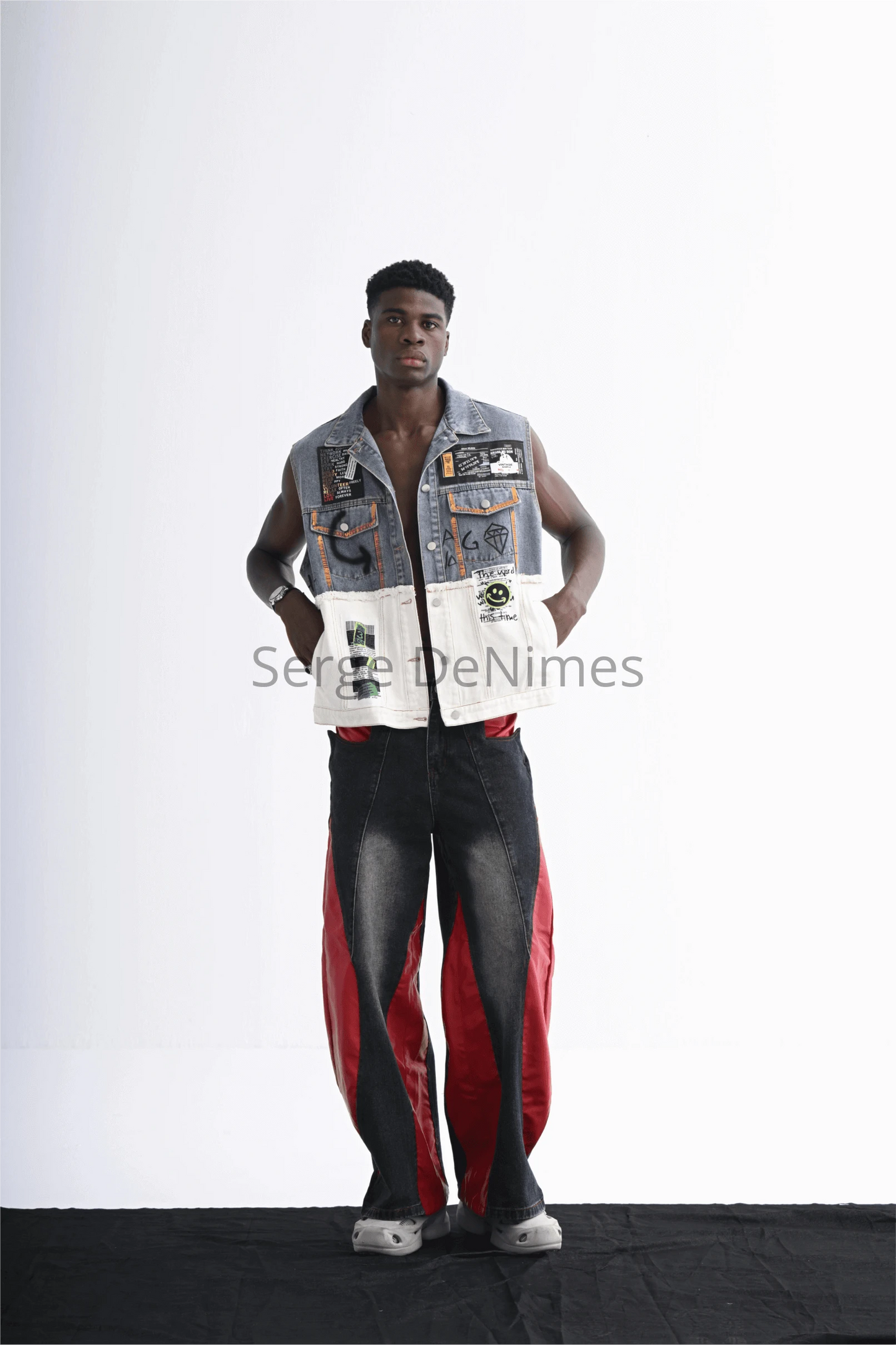 Graffiti Patchwork Denim Jacket