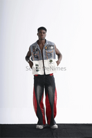 Graffiti Patchwork Denim Vest