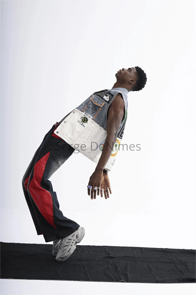Graffiti Patchwork Denim Vest