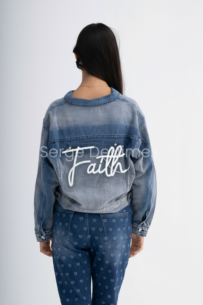 Illuminated “Faith” Denim Jacket