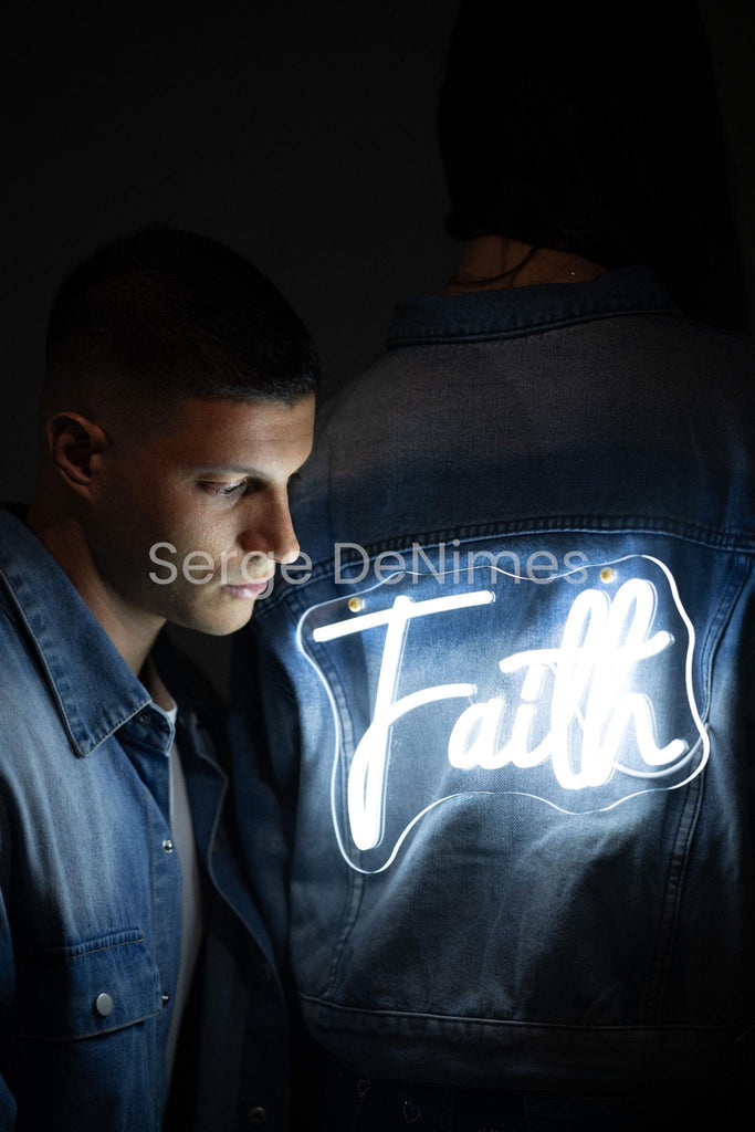 Illuminated “Faith” Denim Jacket