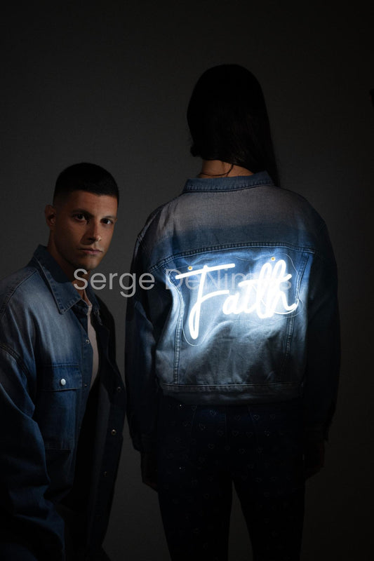 Illuminated “Faith” Denim Jacket