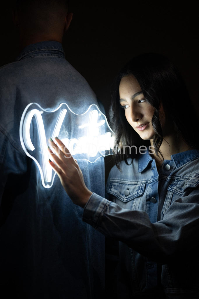 LED "Vacation" Denim Jacket – Unisex Statement Piece