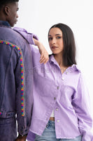 Women’s Cotton Denim Jacket – Lavender Purple